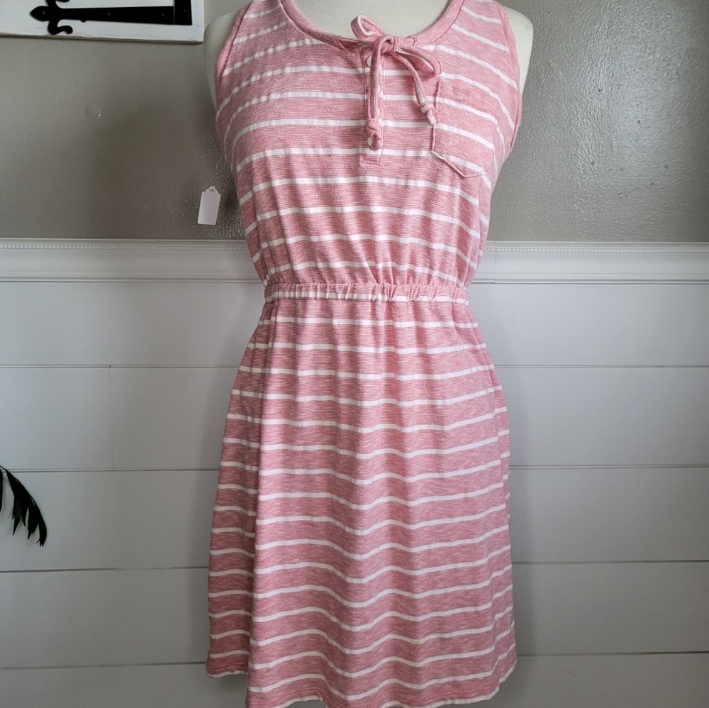 Levi Pink Striped Dress Size Medium